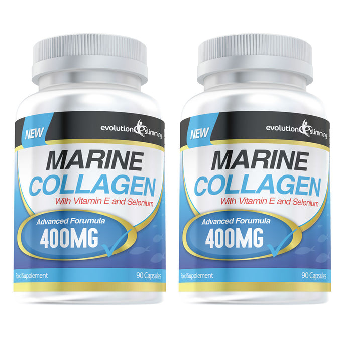 Marine Collagen 400mg with Vitamin E and Selenium - Skin, Hair & Nail Health Supplement
