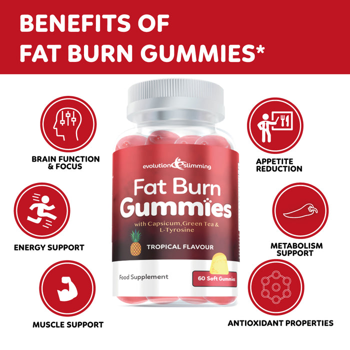 Fat Burn Extreme Gummies with Capsicum, Green Tea & L-Tyrosine