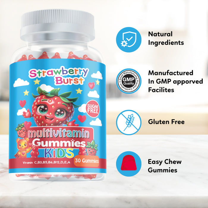 Kid's Sugar Free Multivitamin Gummies - with Vitamin C,B3,B5,B6,B12,D,E,A