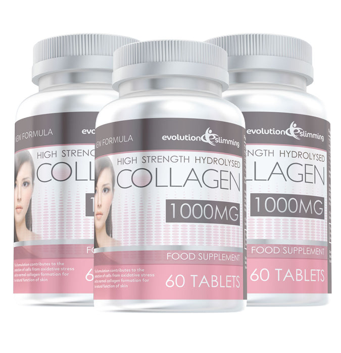 Collagene idrolizzato ad alta resistenza 1, 000mg per capelli, pelle e unghie + vitamina C
