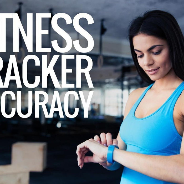 Woman checking a fitness tracker