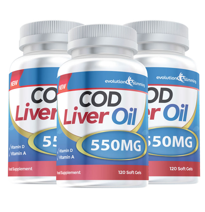 Cod Liver Oil 550MG with Vitamin A & D 120 - Soft Gels - Immune and General Health Support