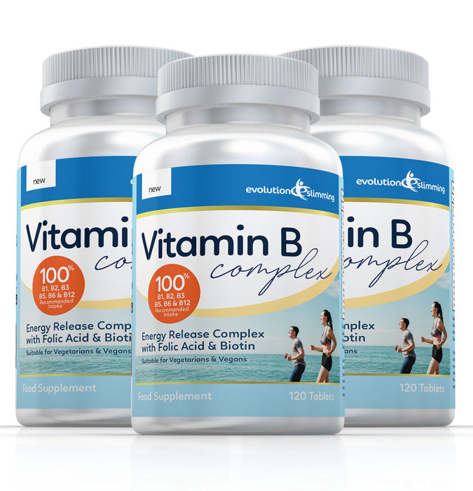 Vitamin B Complex Tablets, 100% RDA, Suitable for Vegetarians & Vegans