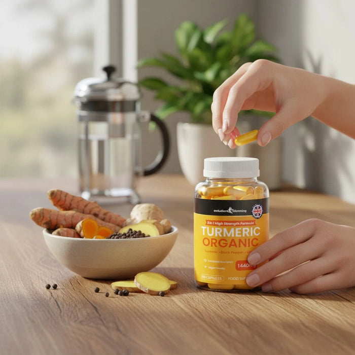 Organic Turmeric Capsules 1440mg – High-Strength Turmeric, Ginger & Black Pepper Evolution Slimming