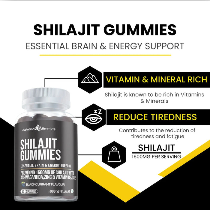 Shilajit Gummies with Ashwagandha - Evolution Slimming