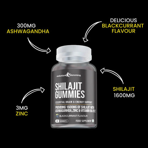 Shilajit Gummies with shilajit, ashwagandha and zinc amounts