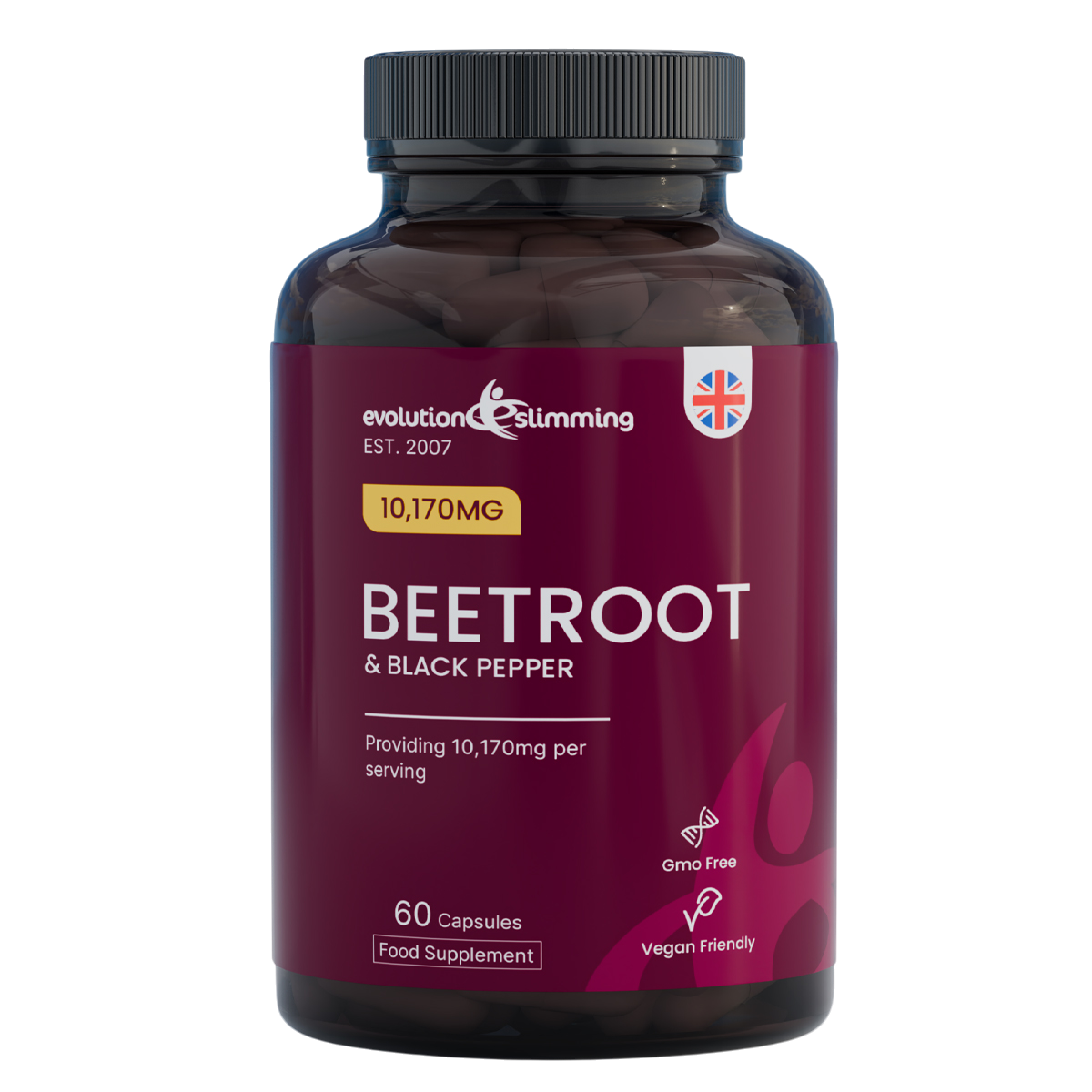 Beetroot 10,170mg Capsules with Black Pepper — Evolution Slimming
