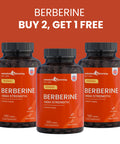 Berberine 1000mg triple pack, buy 2 get 1 free, three bottles of 120 tablets