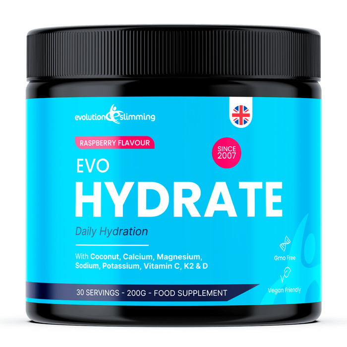 EVO Hydrate Raspberry Electrolyte Powder | Daily Hydration with Coconut Water, Magnesium, Potassium & Vitamins | 30 Servings