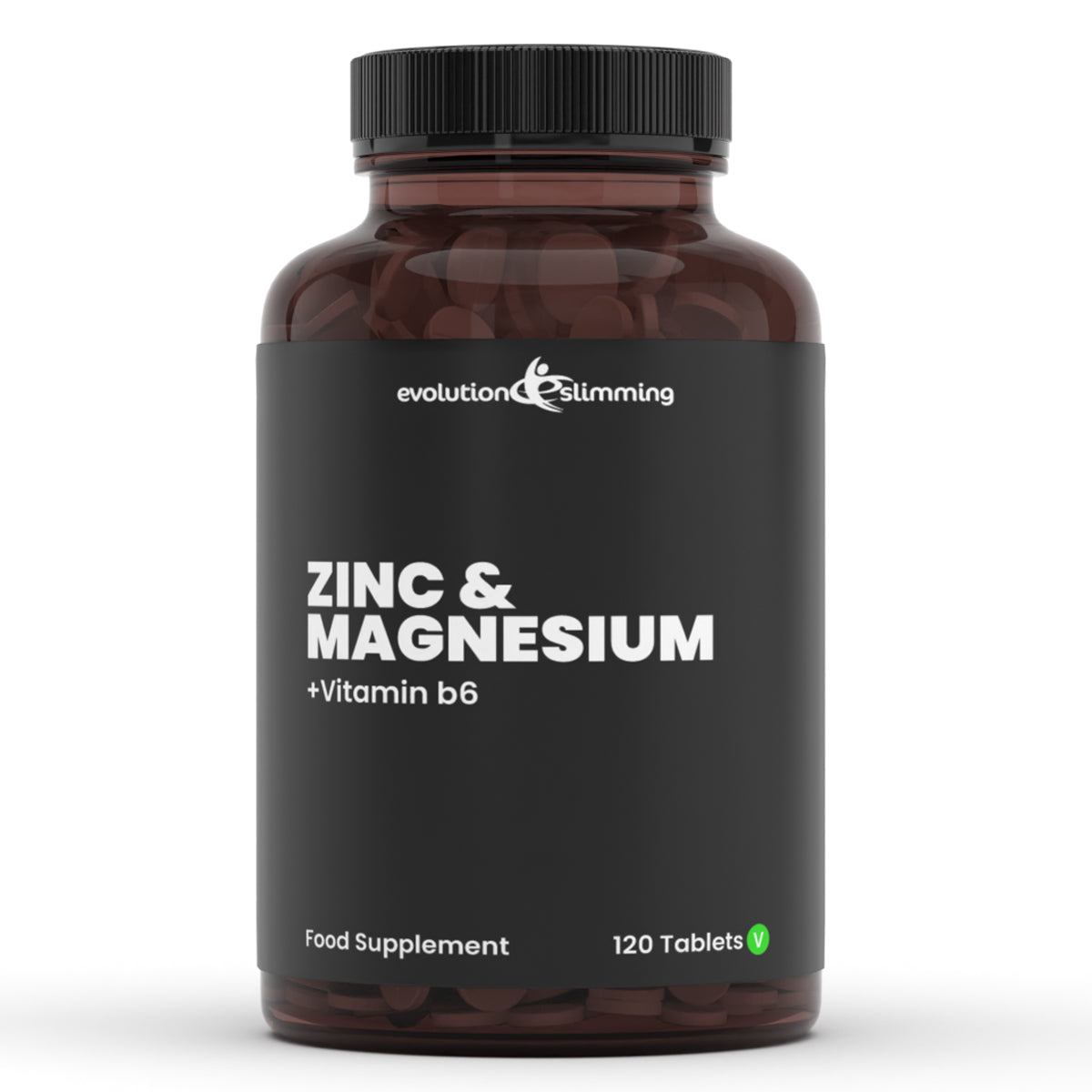 Comprimidos de zinc con magnesio y vitamina B6 aptos para veganos y vegetarianos.