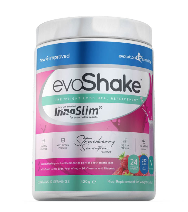 EvoShake Meal Replacement Weight Loss Diet Shake with InnoSlim® (Strawberry, Chocolate or Vanilla)